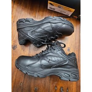 Thorogood Mens 4 M Womens 6 M Black Leather Slip Resisting Oxford Shoes 834-6522